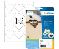 Kleebisetiketid Herma Premium - Südamed 60mm, 10 lehte